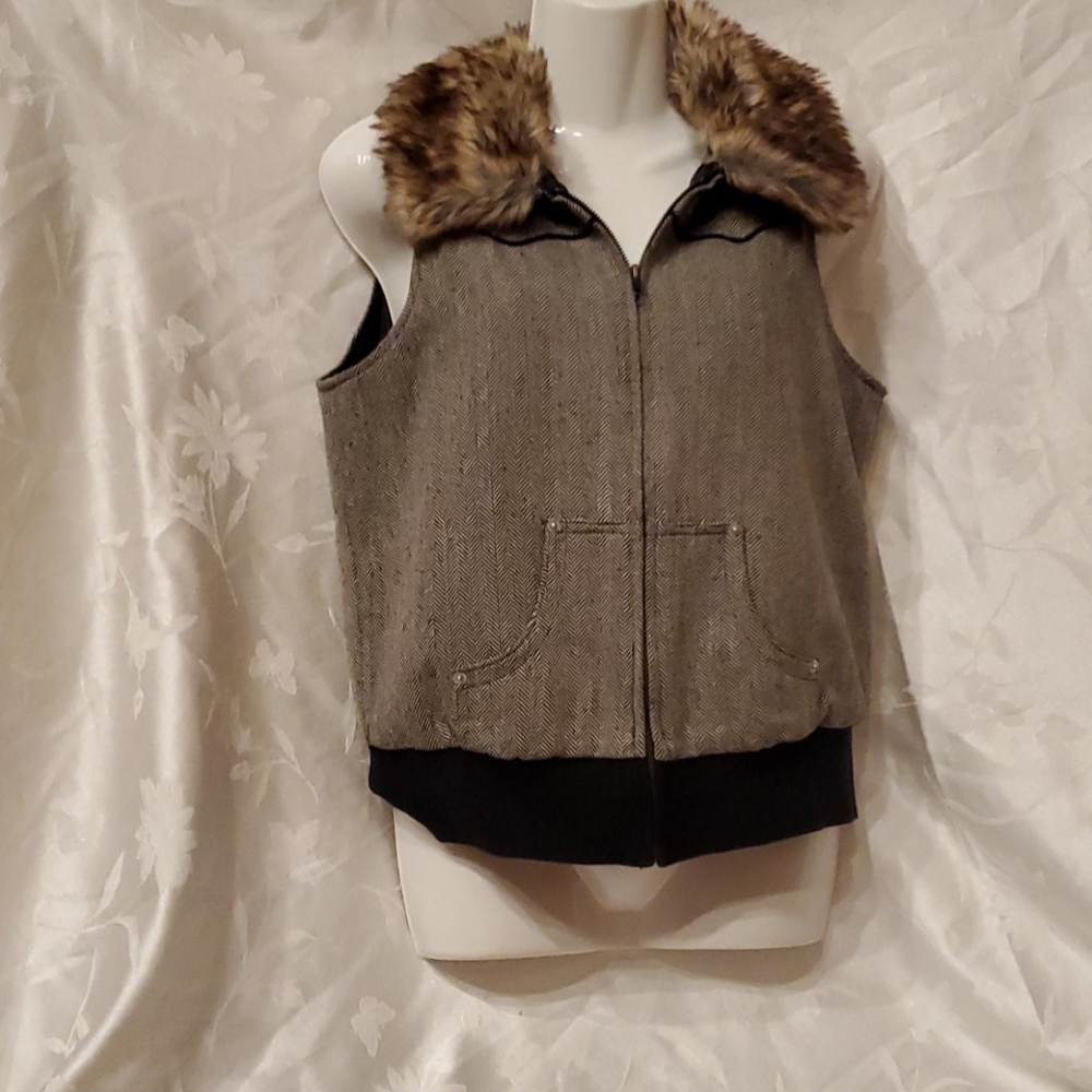 Fur Collar Vest